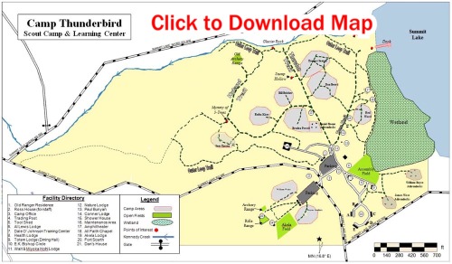 Camp Thunderbird Camp Map